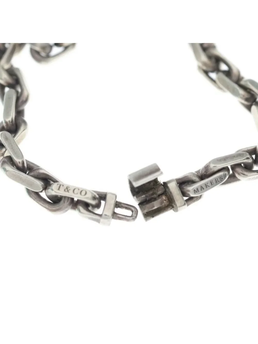 Tiffany & Co Makers Narrow Chain Bracelet Silver Gold